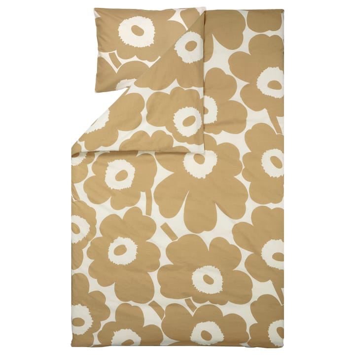 Unikko påslakan bomull-hampa 150x210 cm, Beige Marimekko
