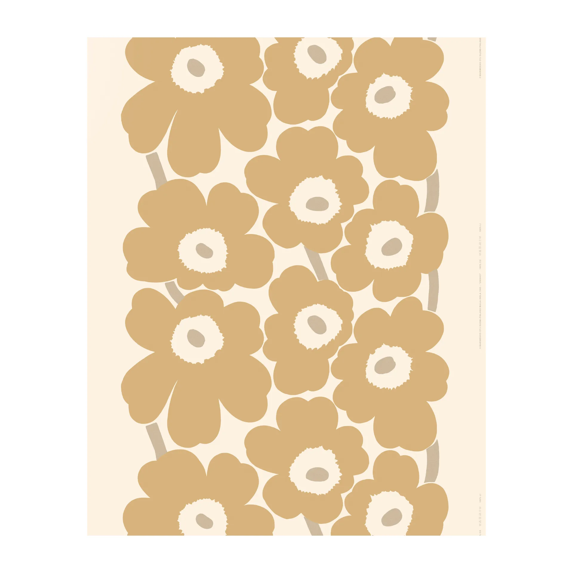 Unikko satintyg, Beige Marimekko