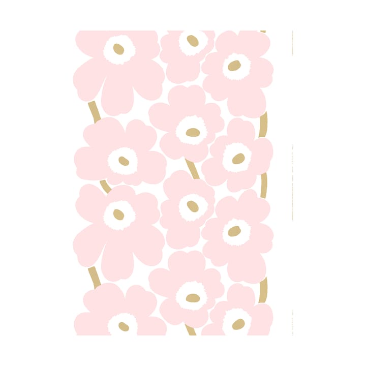Unikko satintyg - White-Light pink-gold - Marimekko