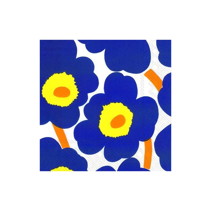 Unikko servett 33x33 cm 20-pack - Blå-gul - Marimekko