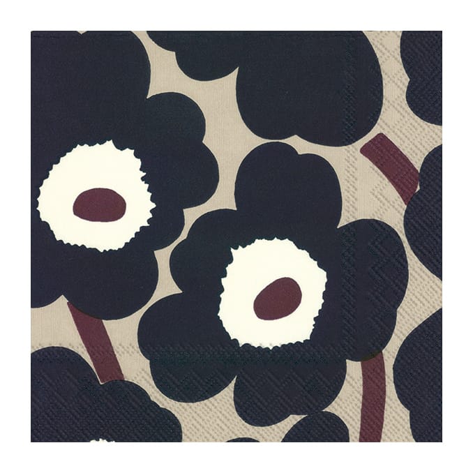 Unikko servett 33x33 cm 20-pack - Blue linen - Marimekko