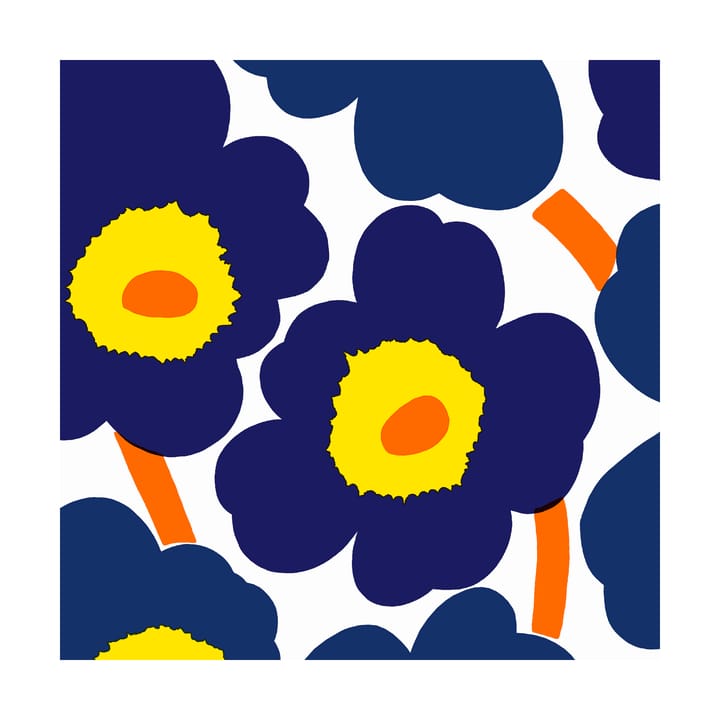 Unikko servett 33x33 cm 20-pack - Blue-Yellow - Marimekko