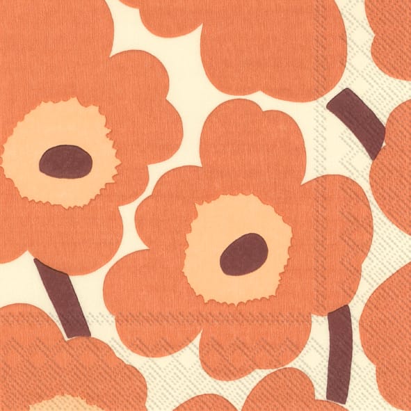 Unikko servett 33x33 cm 20-pack - Cream-Terracotta - Marimekko
