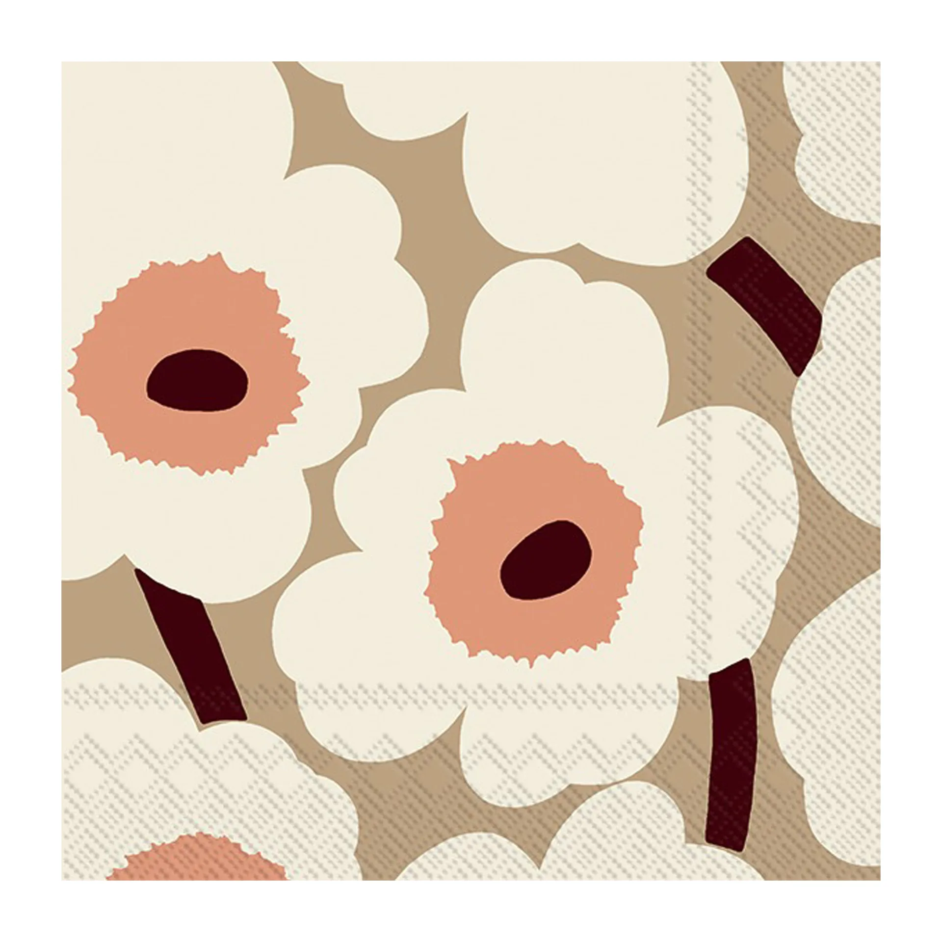 Unikko servett 33x33 cm 20-pack, Cream Marimekko
