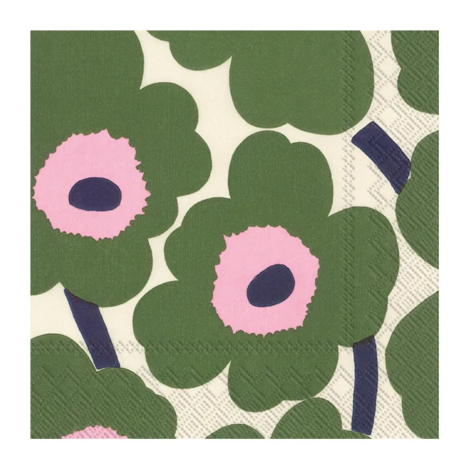 Unikko servett 33x33 cm 20-pack, Mörkgrön Marimekko
