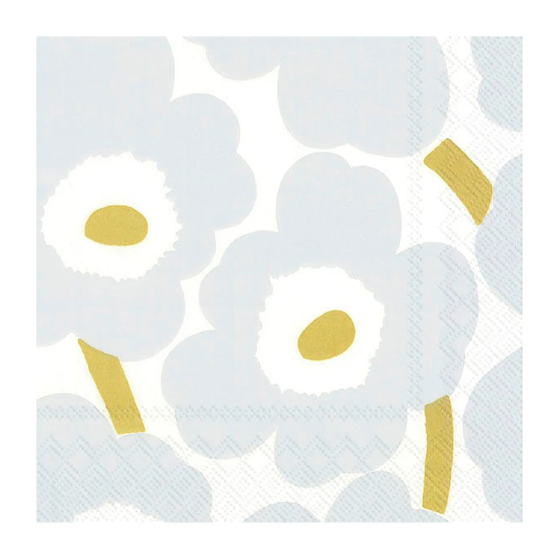 Unikko servett 40x40 cm 20-pack, White-silver Marimekko