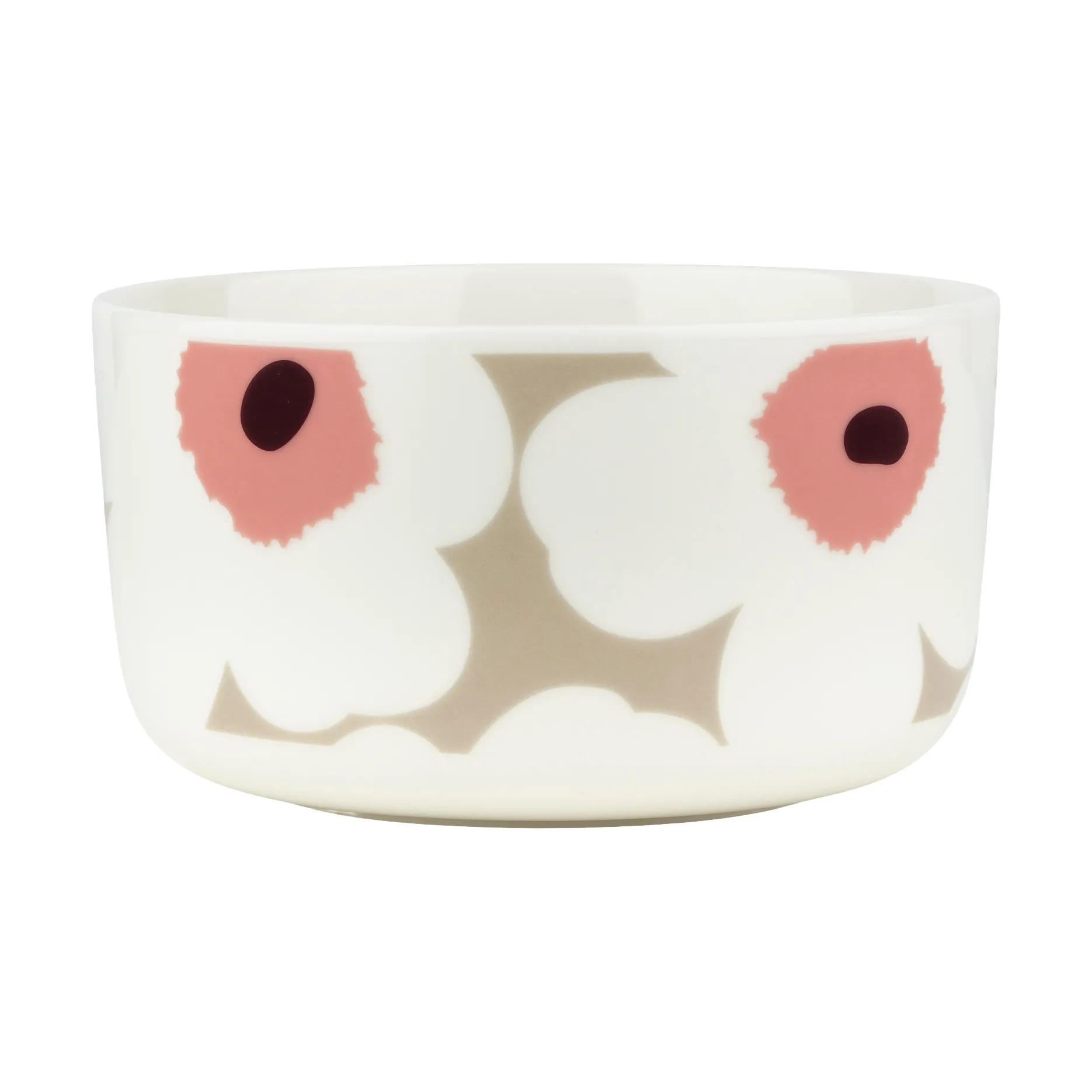 Unikko skål 5 dl, White-clay-powder-dark wine Marimekko