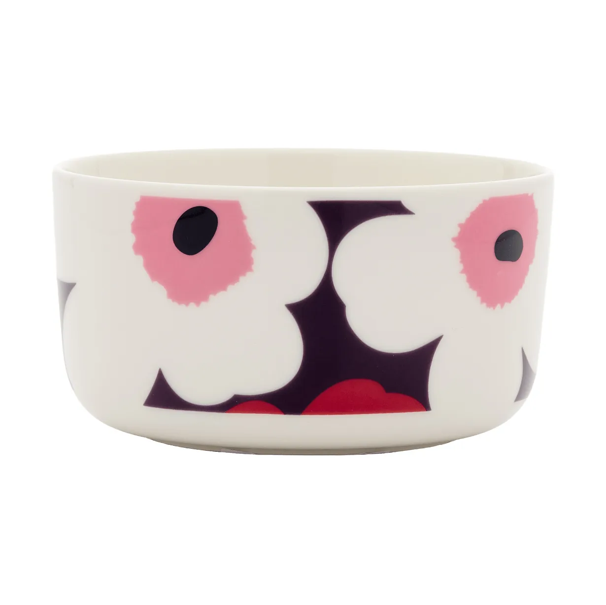 Unikko skål 5 dl, White-plum-cranberry-pink Marimekko