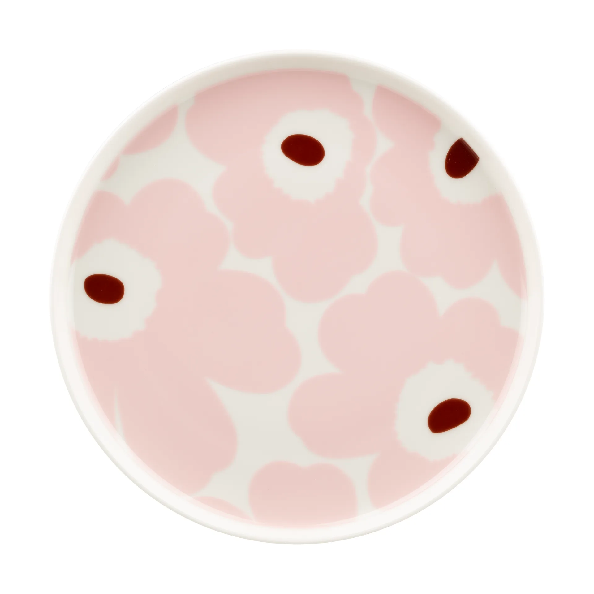 Unikko tallrik Ø20 cm, White-light pink-chestnut Marimekko