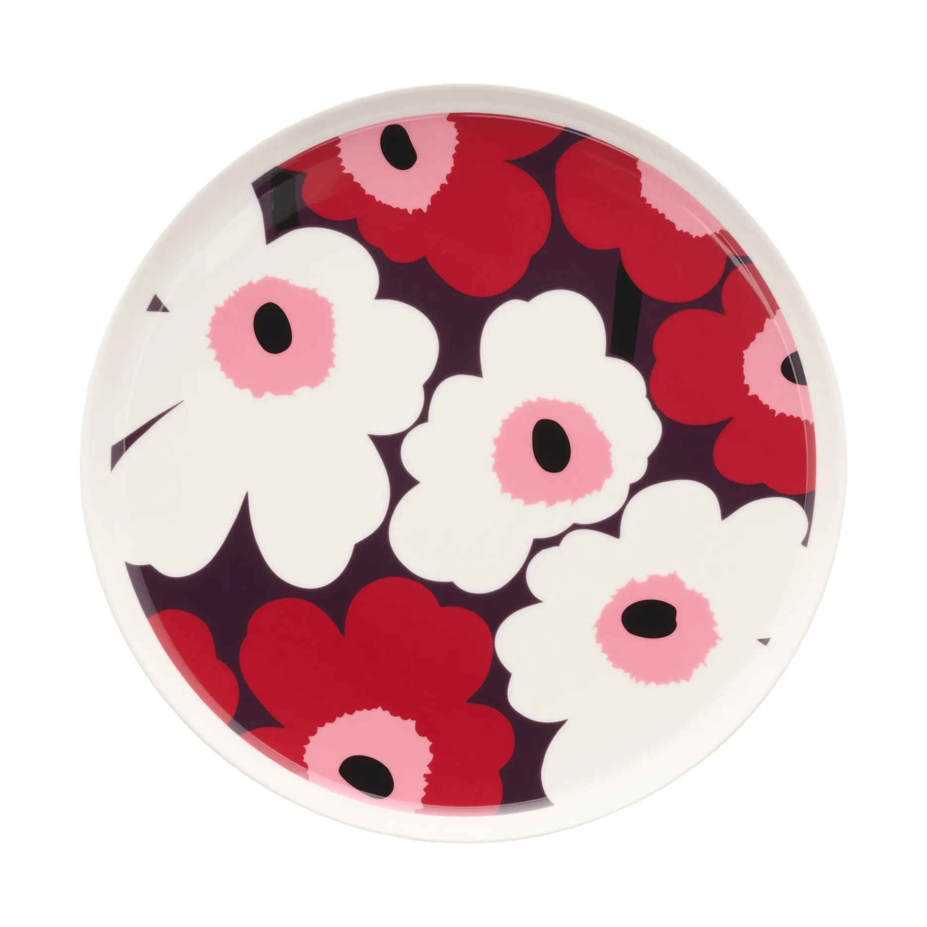 Unikko tallrik Ø25 cm, White-plum-cranberry-pink Marimekko