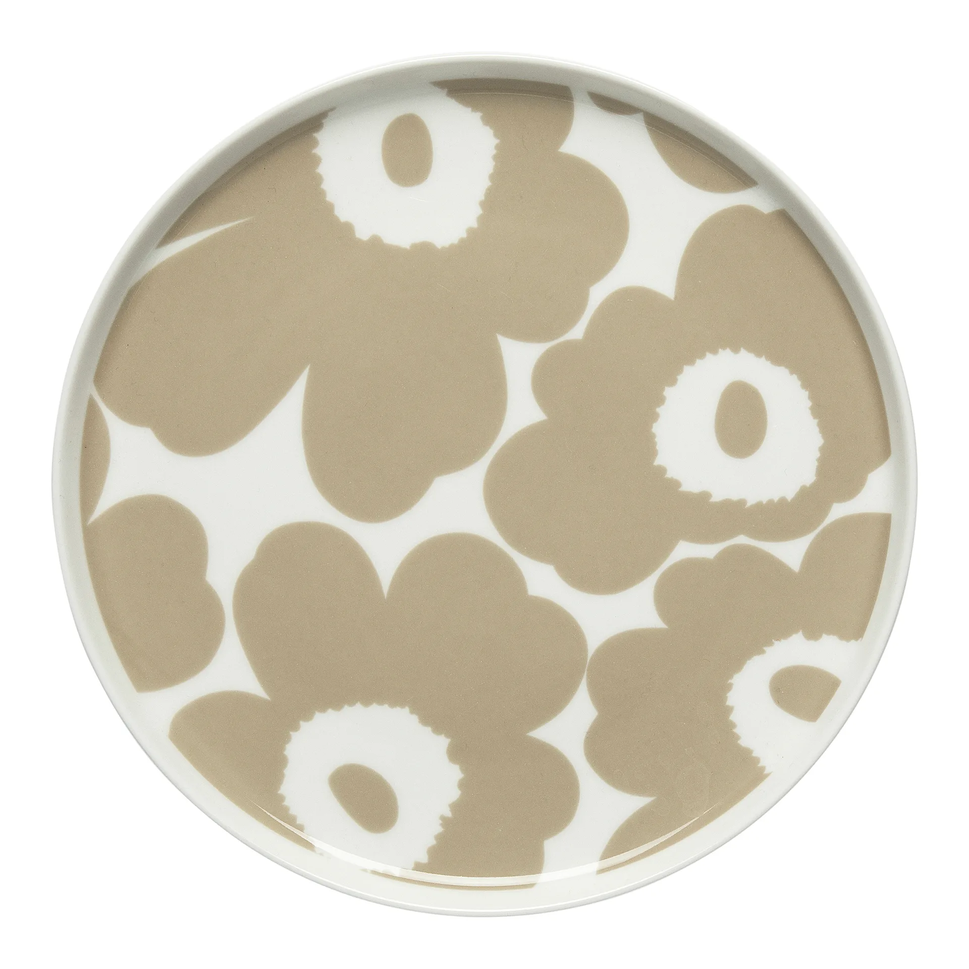 Unikko tallrik beige-vit, Ø20 cm Marimekko