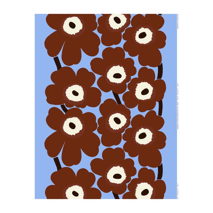 Unikko tyg - Ljusblå-brun-naturvit - Marimekko