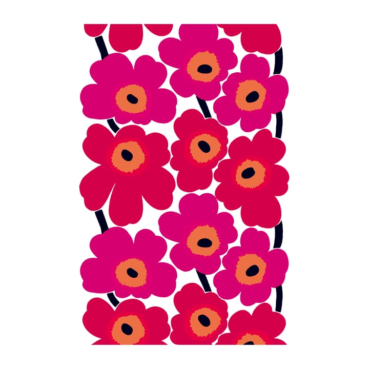 Unikko tyg, röd Marimekko