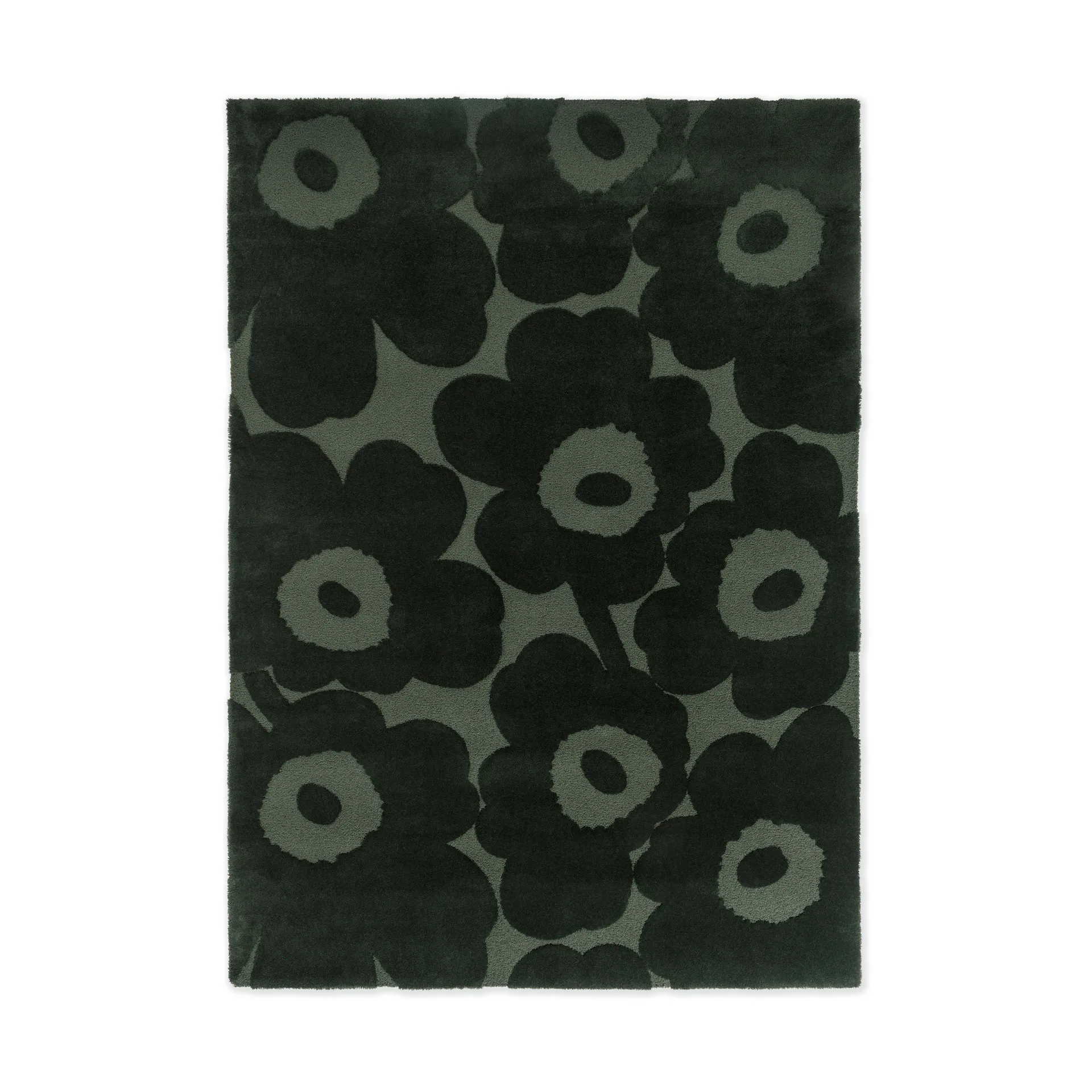 Unikko ullmatta, Dark Green, 200x300 cm Marimekko