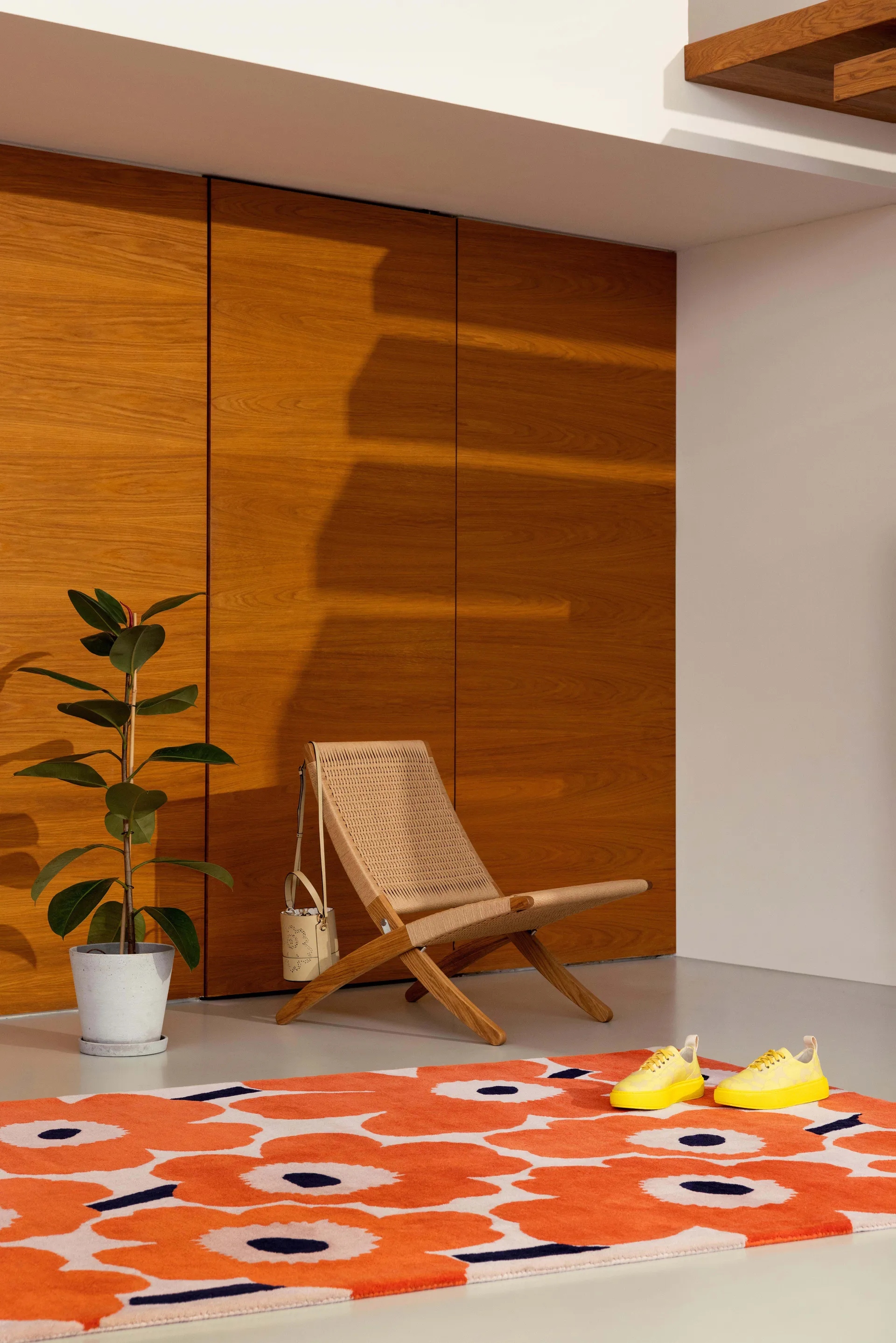 Unikko ullmatta, Orange Red, 140x200 cm Marimekko