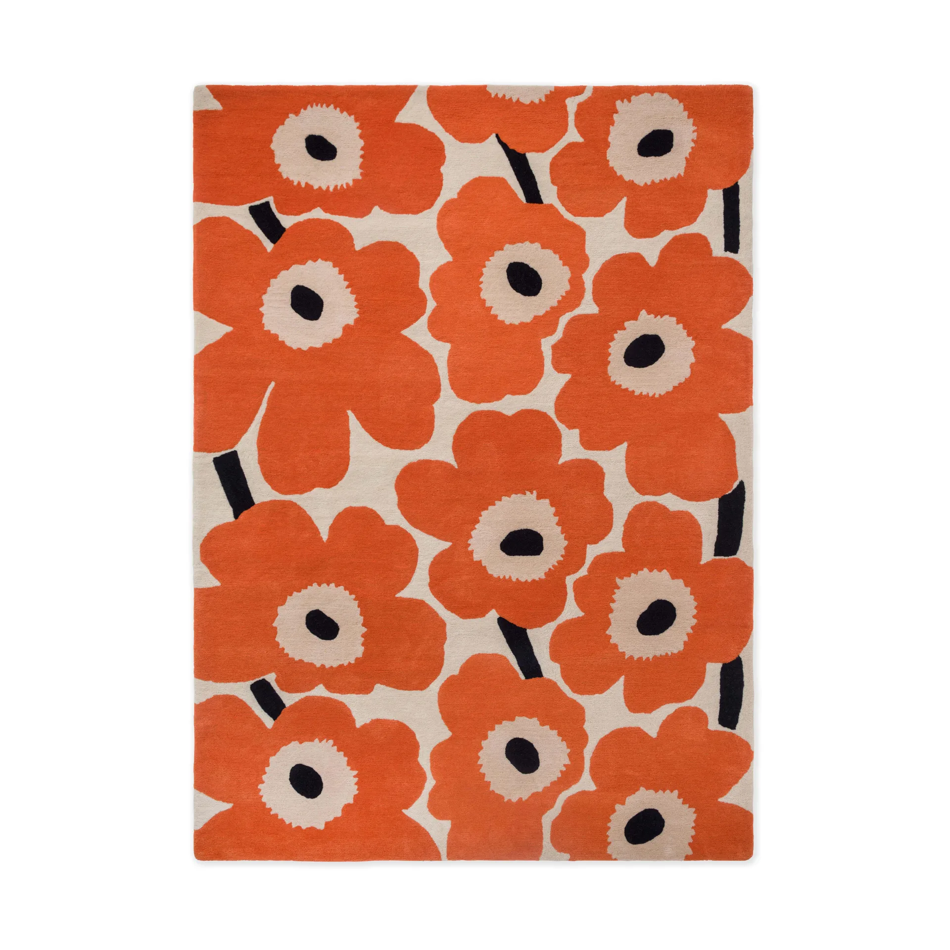 Unikko ullmatta, Orange Red, 250x350 cm Marimekko