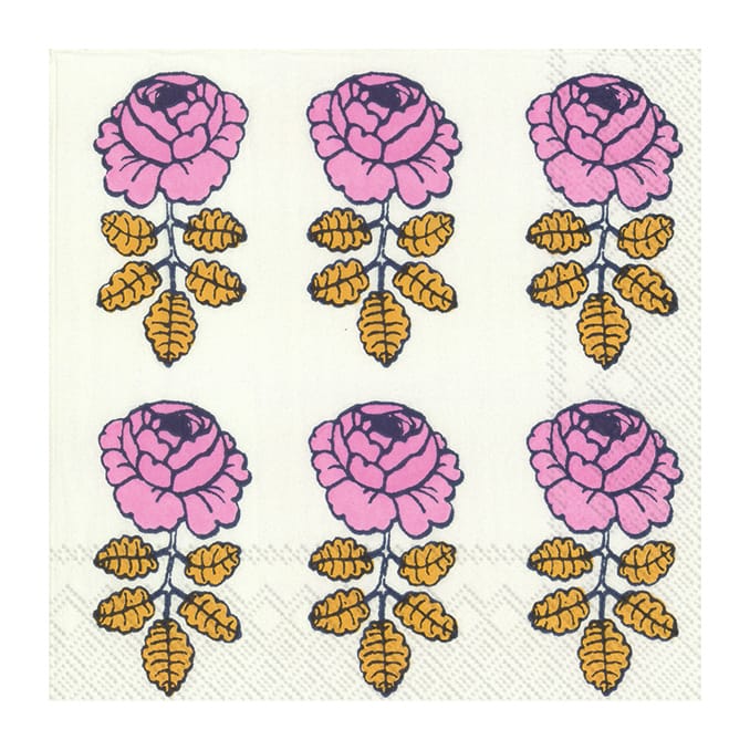 Vihkiruusu servett 33x33 cm 20-pack, Vit Marimekko