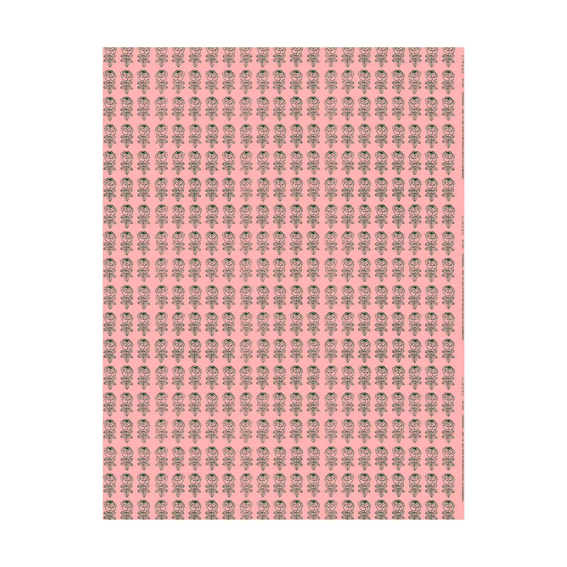 Vihkiruusu tyg, Light pink-dark green Marimekko