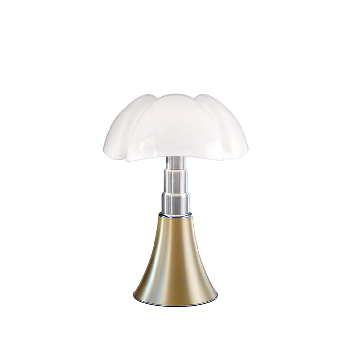Pipistrello Medium bordslampa - mässing satin, vit skärm - Martinelli Lucé