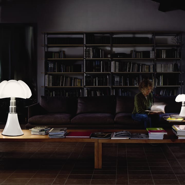 Pipistrello Mini bordslampa, koppar-vit skärm Martinelli Lucé