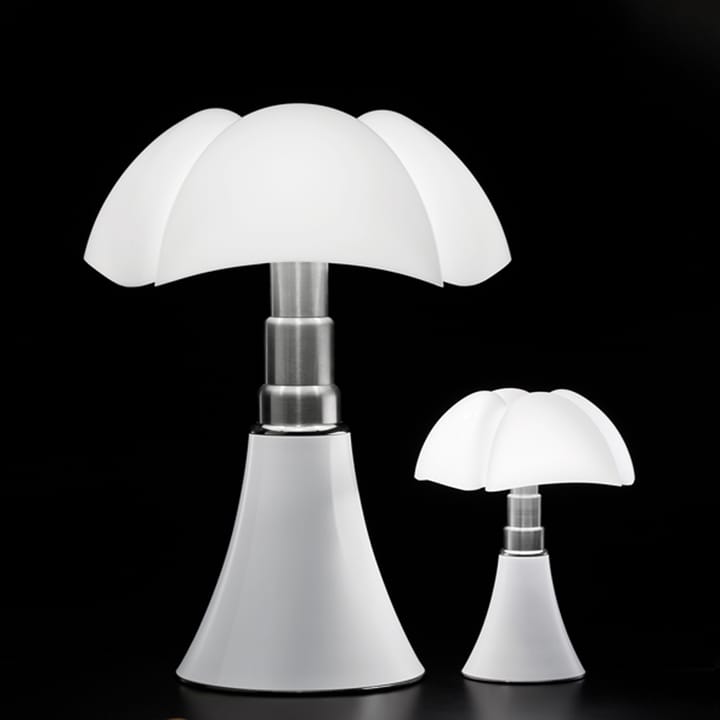 Pipistrello Mini bordslampa - mässing satin-vit skärm - Martinelli Lucé