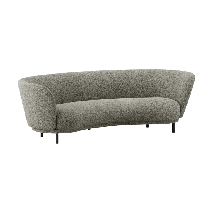 Dandy 3-sits soffa, Black oak - Kirkby Design, Spiral - 23 Monochrome Massproductions