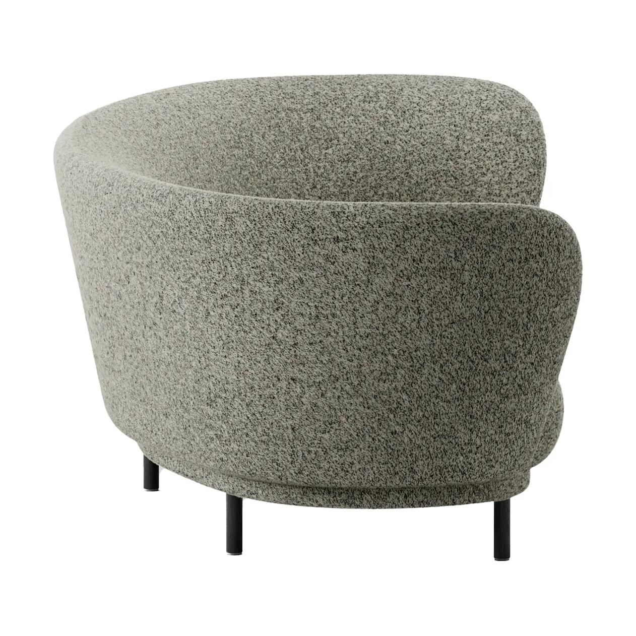 Dandy 3-sits soffa, Black oak - Kirkby Design, Spiral - 23 Monochrome Massproductions