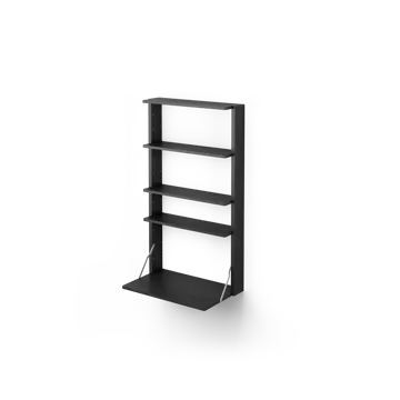 Gridlock - M1-A4-0-D vägghylla med skrivbord - Black stained Ash - Massproductions