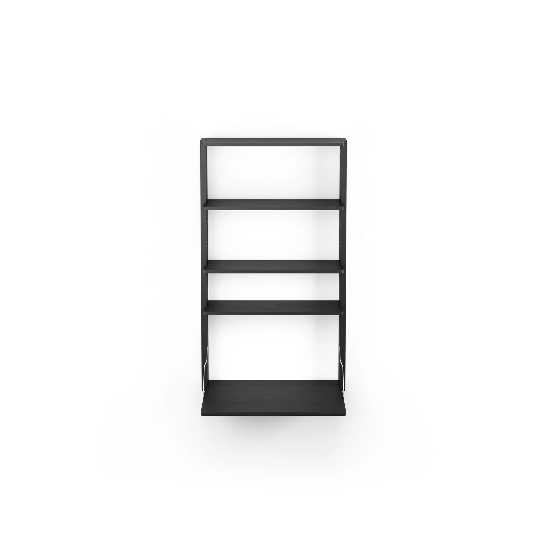 Gridlock - M1-A4-0-D vägghylla med skrivbord, Black stained Ash Massproductions