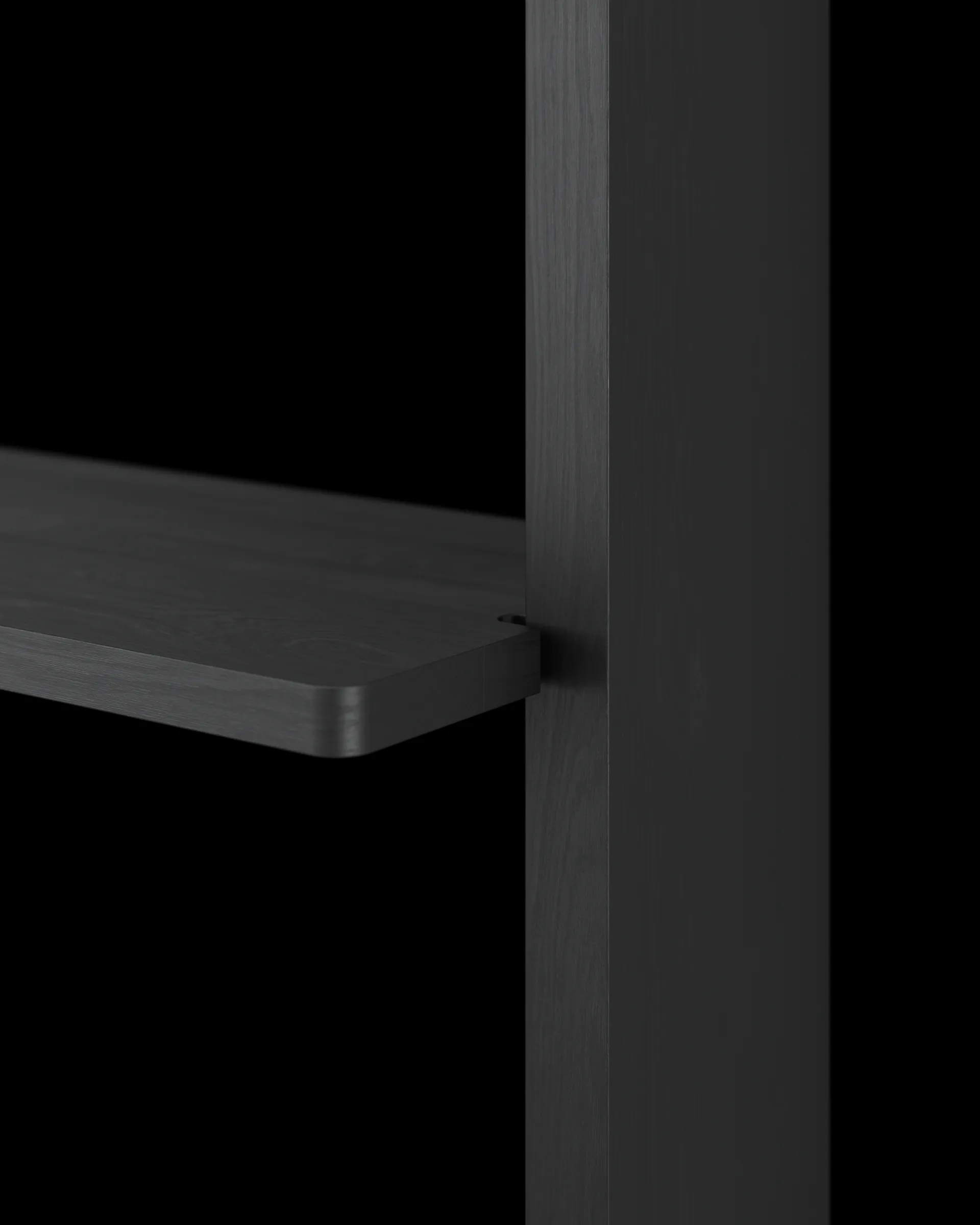 Gridlock - T3-A9-A9 vägghylla, Black stained Ash Massproductions