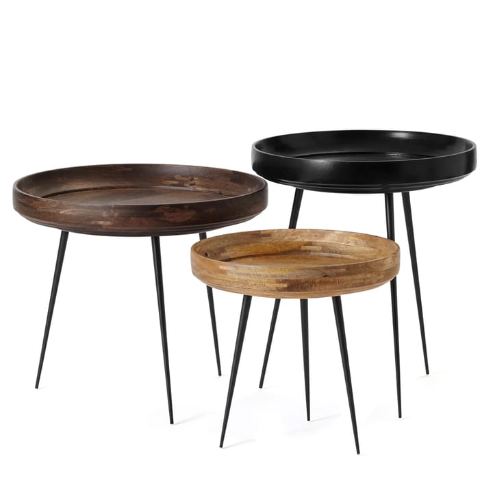 Bowl Medium bord, mango svart, svart stativ Mater
