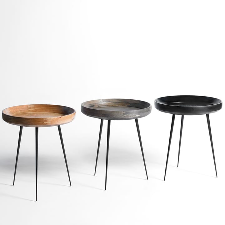 Bowl Medium bord, mango svart, svart stativ Mater