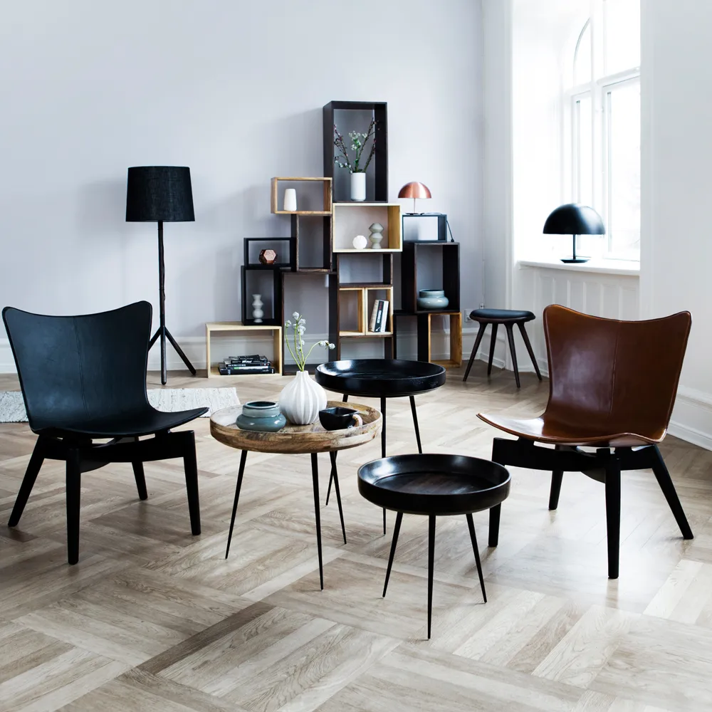 Bowl Small bord, mango natur, svart stativ Mater