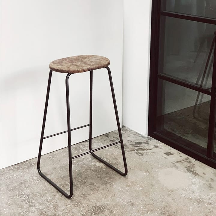 Earth barpall, coffee, h.69, svart stålstativ Mater