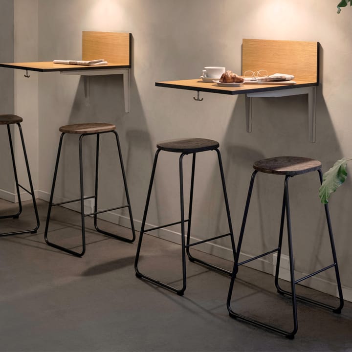 Earth barpall, coffee, h.69, svart stålstativ Mater