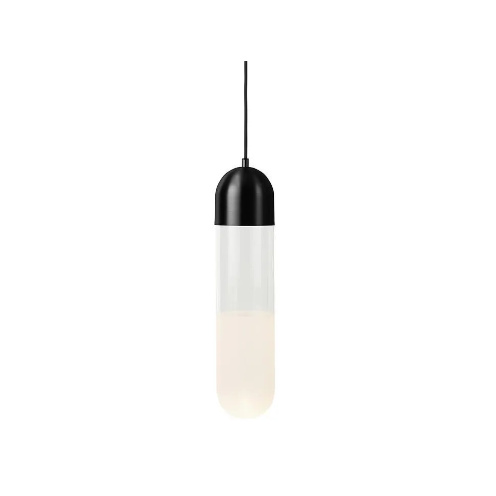 Firefly pendel, black, glas/sandblästrad glasskärm Mater