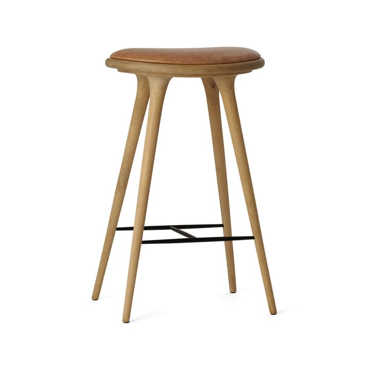 High stool barpall hög 74 cm - läder natur, såpat ekstativ - Mater