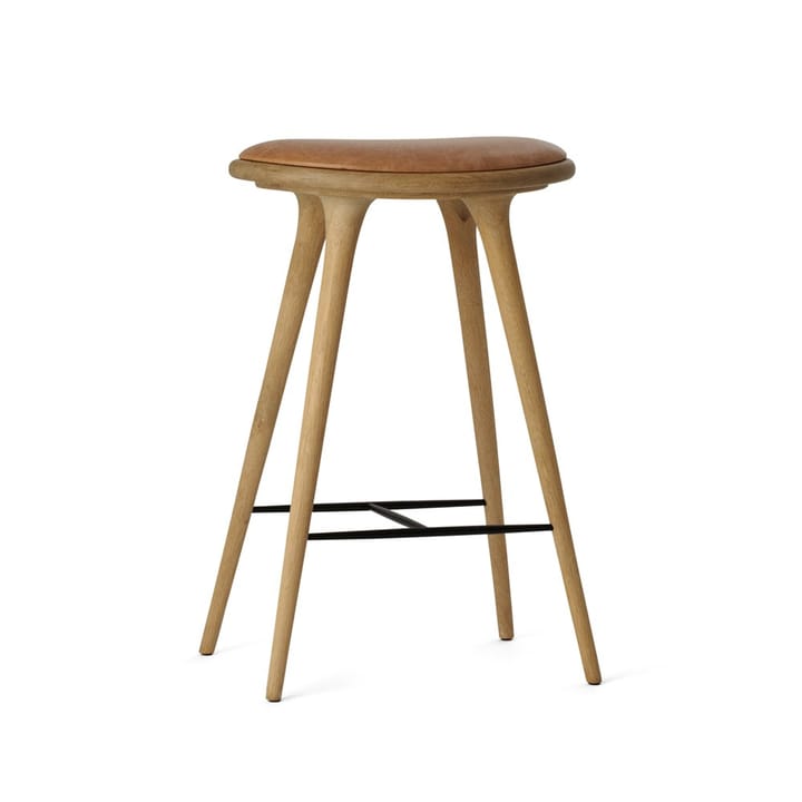 High stool barpall låg 69 cm - läder natur, såpat ekstativ - Mater