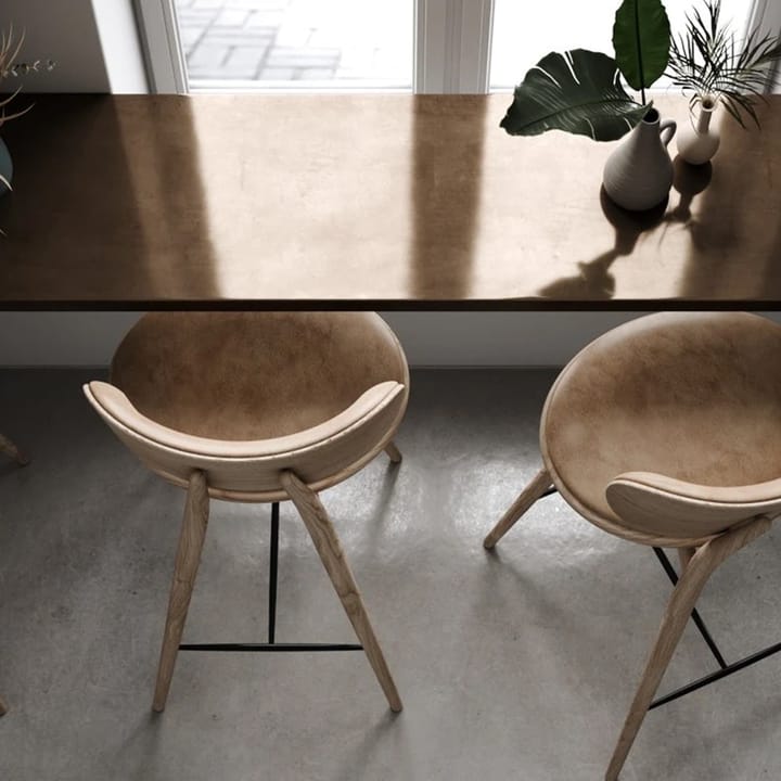 Mater High Stool Backrest barstol hög, läder svart, sirka grey ekstativ Mater