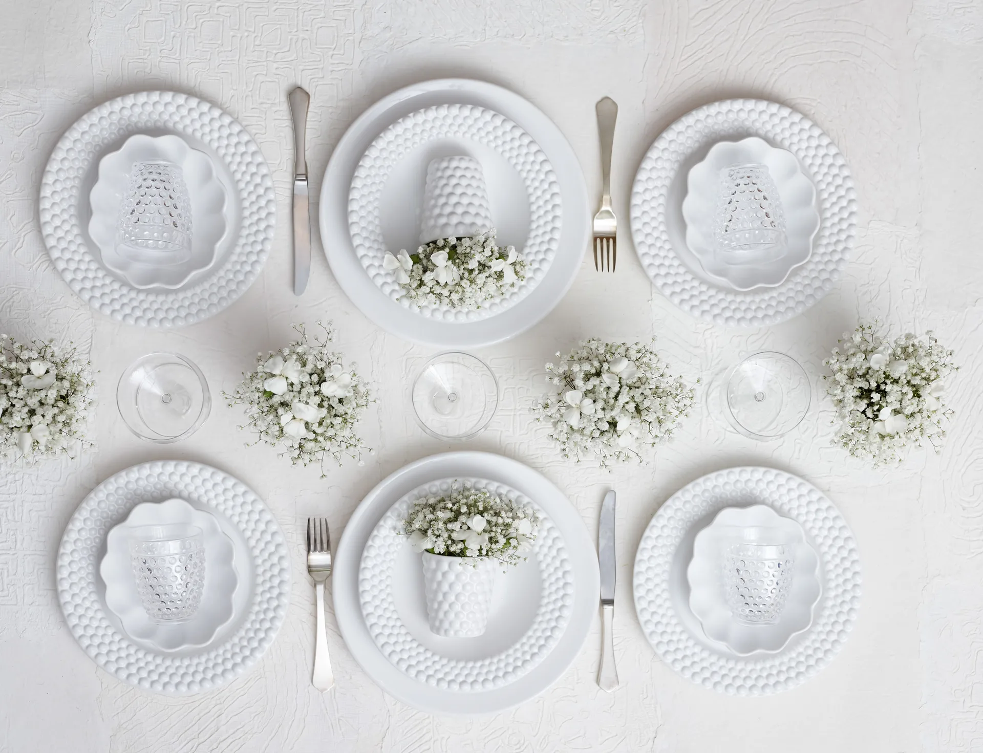 Bubbles tallrik 28 cm, Vit Mateus