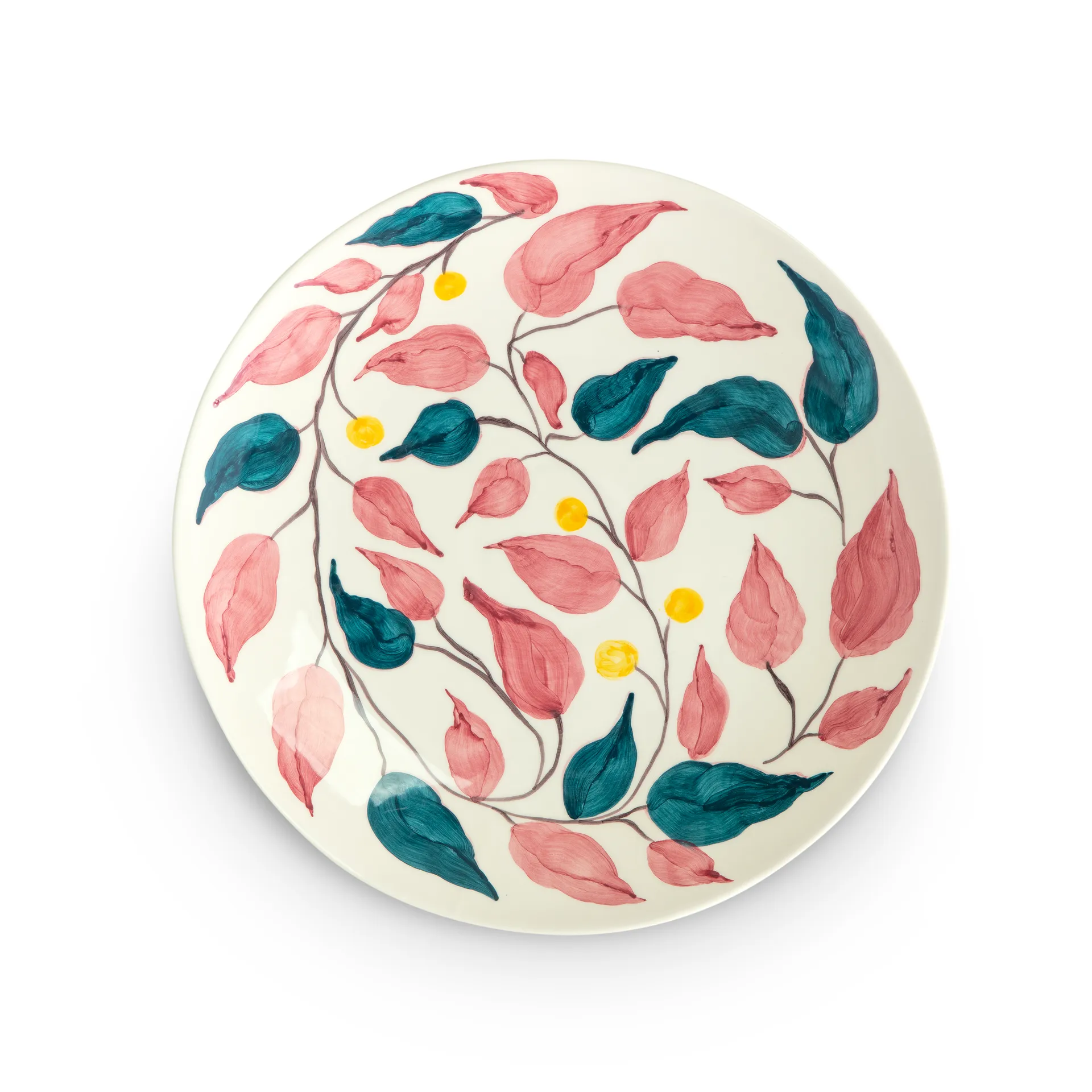Flowers leaves serveringsfat Ø34 cm, Vit Mateus