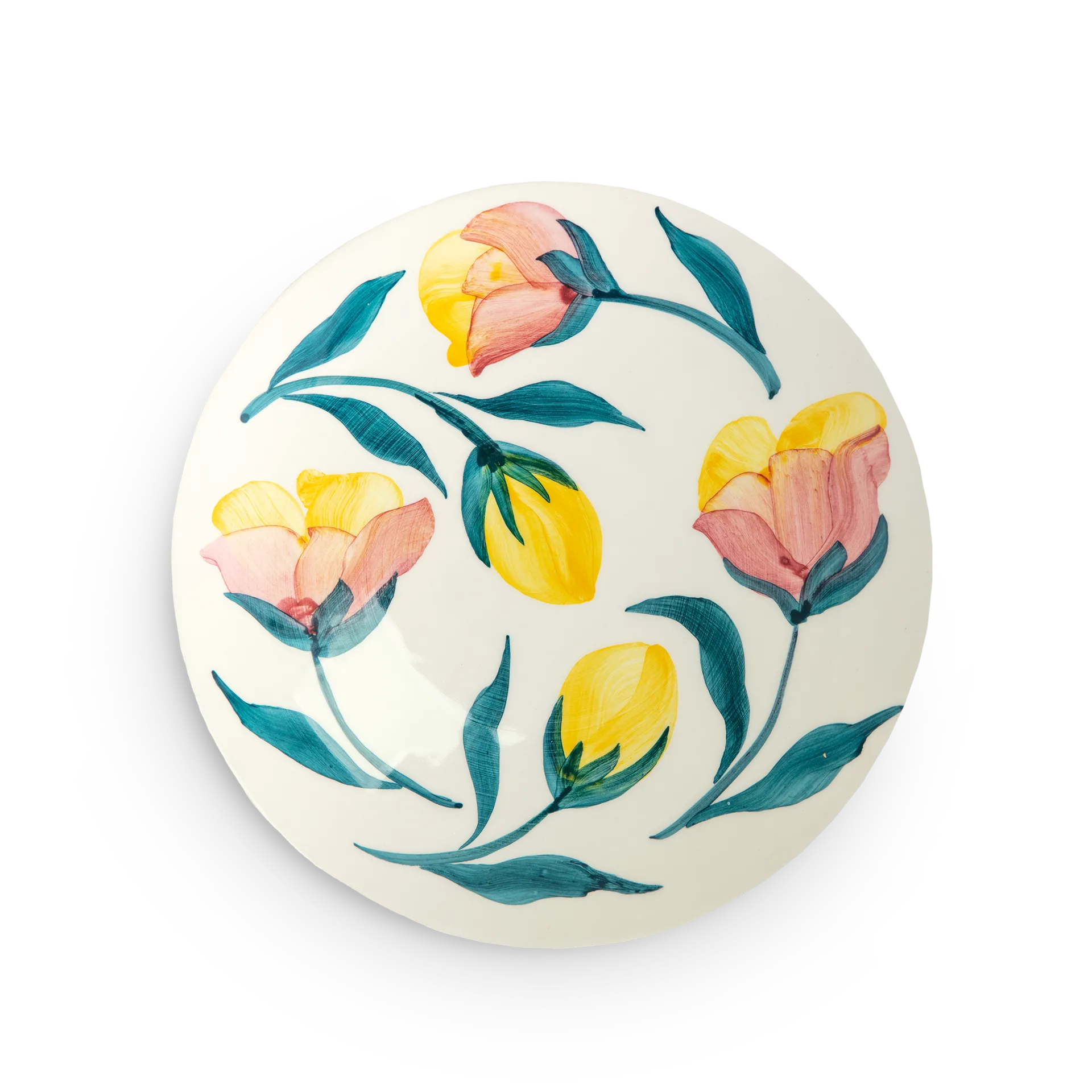 Flowers tulips assiett Ø20 cm, Vit Mateus
