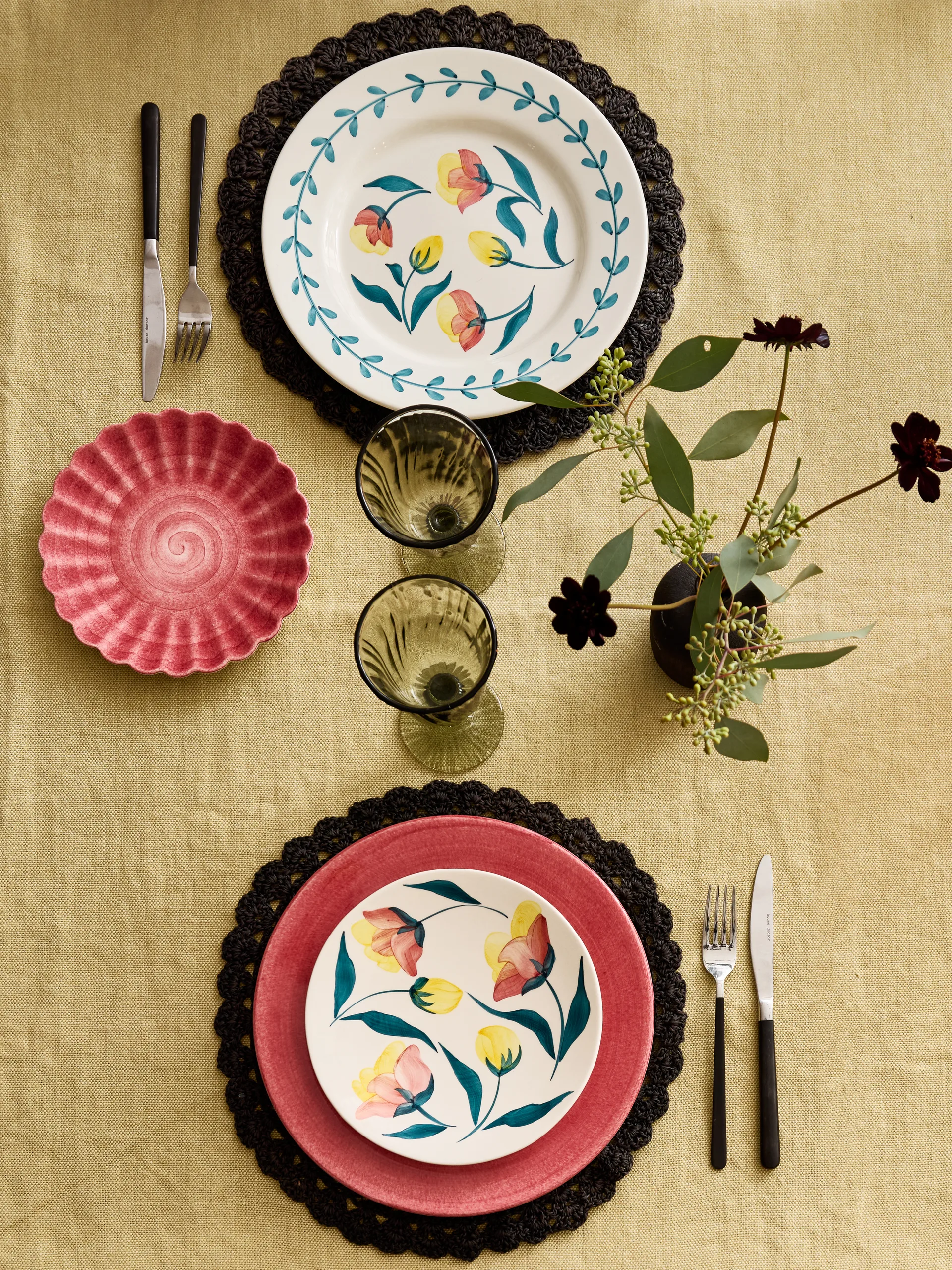 Flowers tulips assiett Ø20 cm, Vit Mateus