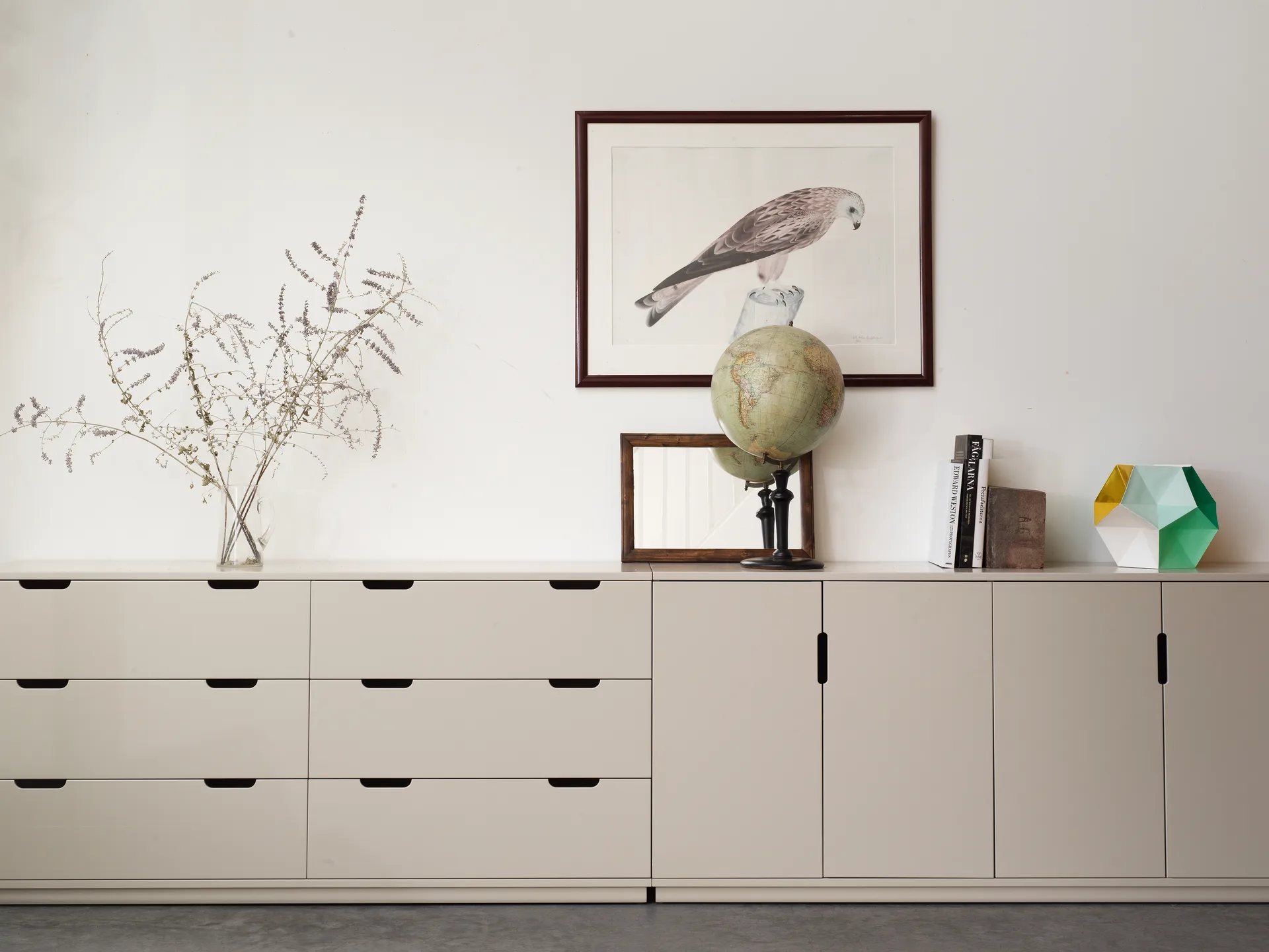Aoko byrå dubbel 6 lådor, Beige Mavis