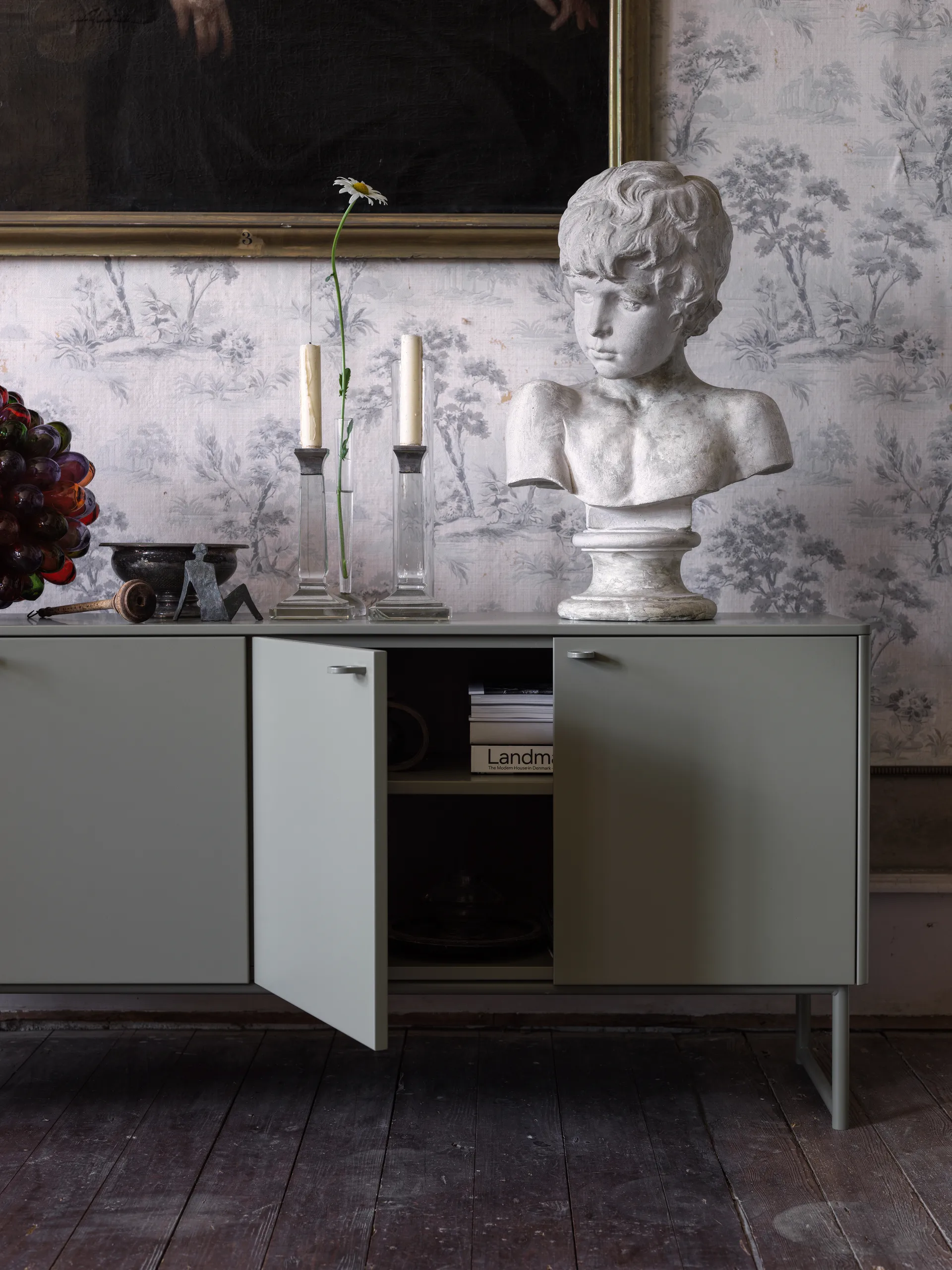 Deus sideboard 75 cm, Olivgrå Mavis