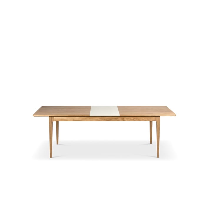 Höllviken matbord - ek vitpigmenterad mattlack, 1 ilägg, beige mdf  á 50 cm - Mavis