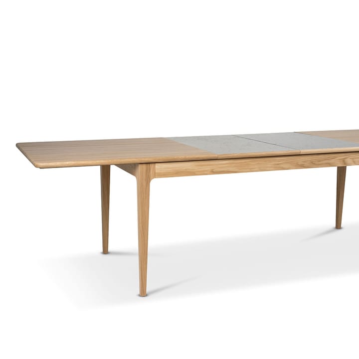 Höllviken matbord - ek vitpigmenterad mattlack, 1 ilägg, kalksten  á 50 cm - Mavis