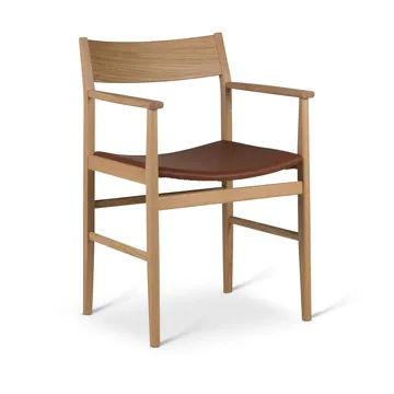 Siza karmstol - Vitpigmenterad mattlackad ek-cognac läder - Mavis