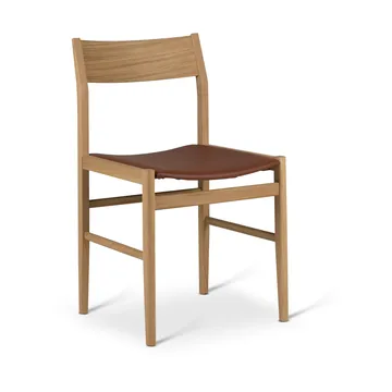 Siza stol - Vitpigmenterad mattlackad ek-cognac läder - Mavis