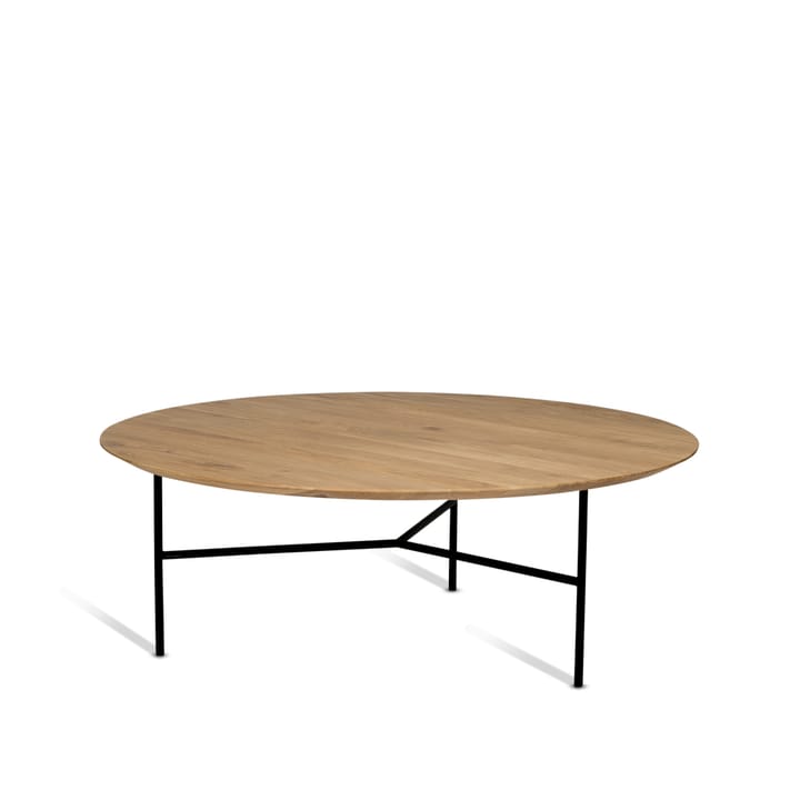 Tribeca soffbord - ek lack, svarta ben, ø110 - Mavis